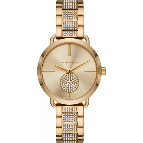 Orologio donna Michael Kors metallizzato Portia Pave quadrante oro nuovo