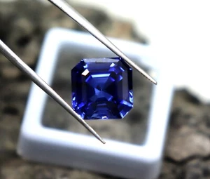 AAA Deep Blue Tanzanite Certified Radiant Cut 9ct Real Tanzanite Jewelry Making - Picture 1 of 10