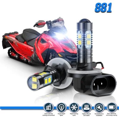 For Arctic Cat Z 370 1999-2007 Z 440 1998-2002 881 LED Headlight Bulbs - Image 1 of 4