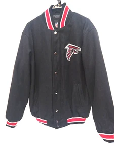 NFL Gill Size L/G FALCONS Black/red Acrylic/Polyester/rayon/Wool Zipper Jacket - Picture 1 of 11