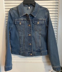 So Kohl's Denim Jean Jacket Long Sleeve Button Front Girls Youth XL 14/16 - Picture 1 of 4