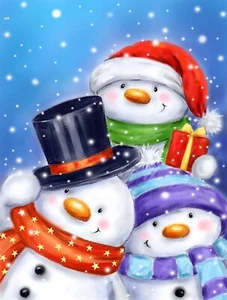 SunsOut Three Snowmen 300 Piece Jigsaw Puzzle By Makiko - Picture 1 of 3