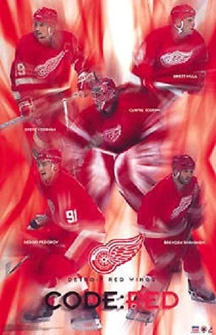 2002 Detroit Red Wings"Code Red" Original Starline Poster OOP Cover