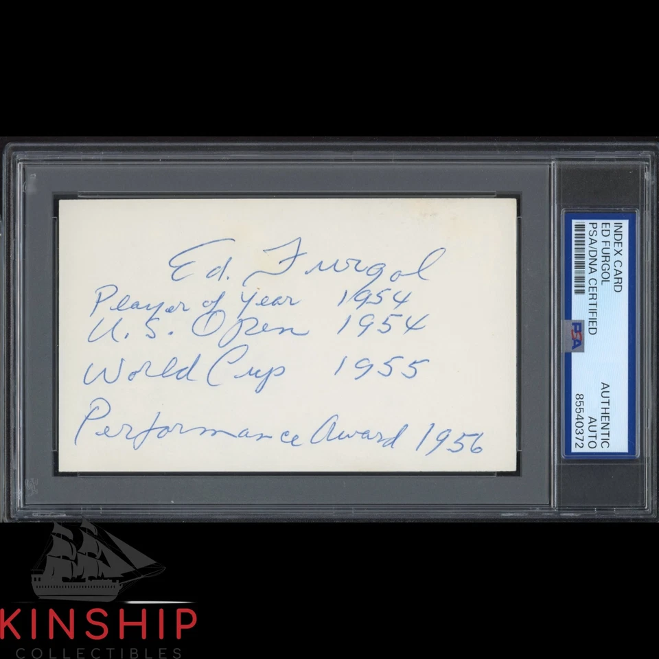 Ed Furgol signed 3x5 Index Card PSA DNA Slab Inscribed US Open Golf Auto C5221 - Image 1 of 1
