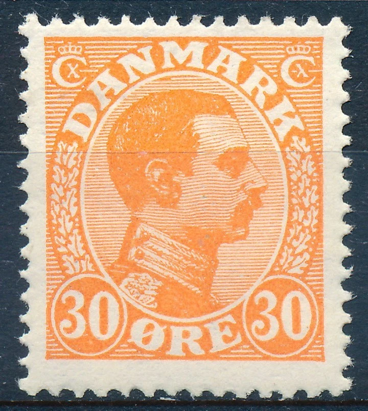 Dinamarca Scott 112/AFA 127, 30Ø naranja Christian X, F-VF como nuevo NH Foto 1 de 1