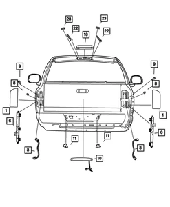 Lámpara de matrícula Mopar genuina derecha 55078094AE - Imagen 1 de 5