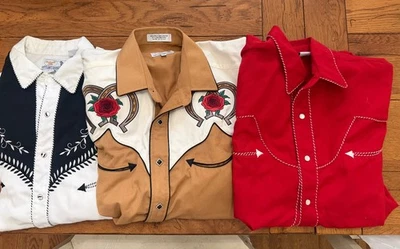 vtg panhandle slim western cowboy ling sleeve large LOT OF 3 - Image 1 of 4