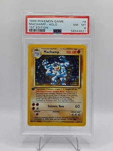 Gioco Pokemon 1999 1° Edizione #8 Machamp Holo PSA 8 NM-MT - Foto 1 di 2