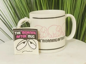 1982 Pink Elephant "Morning After Mug" Double Handled RARE Gag Gift NWT - Picture 1 of 8