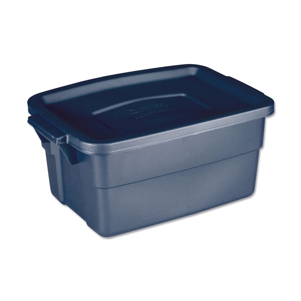 Caja de almacenamiento Rubbermaid RMRT030003 3 galones cuello áspero - índigo oscuro metálico nueva Foto 1 de 1