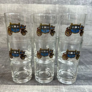 Lotto 6 bicchieri/bicchieri originali Fisher Body anni 60 vintage alti 4 3/4" - Foto 1 di 7