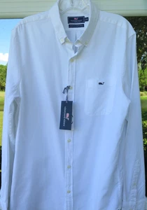 Vineyard Vines Slim Fit Tucker Shirt Mens Stretch Oxford White Medium NWT NEW - Picture 1 of 13