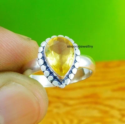 Anello regalo fatto a mano in argento sterling 925 con pietra preziosa... - Immagine 1 di 4