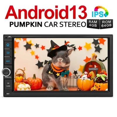 Pumpkin 7" Android 13 Autoradio 2 DIN GPS Navi 4GB 64GB Bluetooth 1080P DAB WiFi - Bild 1 von 4