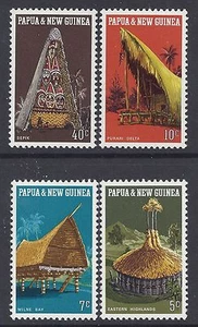 1971 PAPUA NEW GUINEA NATIVE DWELLINGS SET OF 4 FINE MINT MUH/MNH - Picture 1 of 1