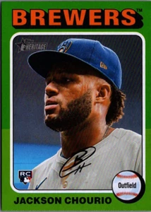 2024 Topps Heritage Color Swap Variations #632 Jackson Chourio RC Milwaukee - Bild 1 von 2