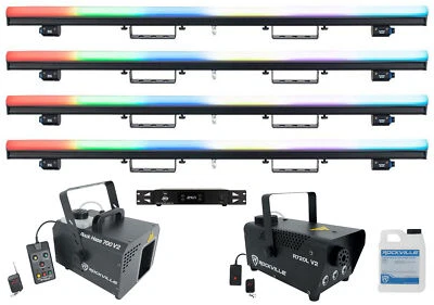(4) American DJ Pixie Strip-60 LED Strip Lights+Pixel Map Control+Hazer+Fogger - Image 1 of 4