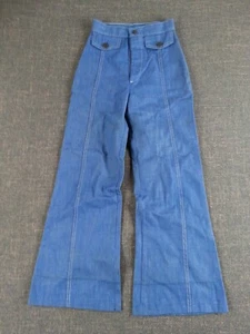 Vintage 1970er JC Penny Match Factory Kinder Größe 10 lange Hose blau Schlaghose - Bild 1 von 15