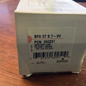 Emerson SFD 27 S 7-VV Suction Line Filter-Drier 7/8” ODF Sweat (new) - Picture 1 of 4