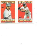 Dave Winfield + Rickey Henderson  1988 Topps Super Star Sticker #54, 51   2  Lot