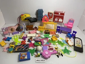 Vintage Disney Barbie Hello kity Dresser, Tables chairs W/￼ accessories ￼-BUNDLE - Picture 1 of 12