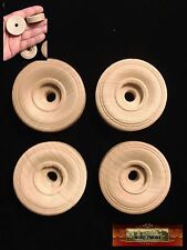 M00491 MOREZMORE 4 Wooden Toy Truck Wheels 1-1/2" Dia 1/2" Thick Thread 1/4"
