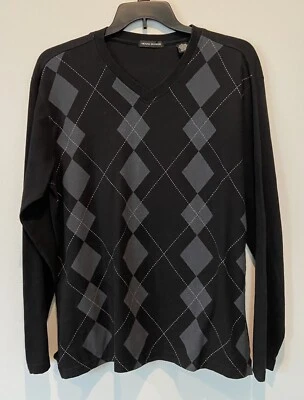 Michael Brandon, Mens V Neck Ribbed  Long Sleeve Casual Shirt. Size XL - Image 1 of 3