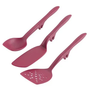 Rachael Ray 3-Piece Lazy Tool Nylon Slotted Turner Set, Burgundy - Picture 1 of 8