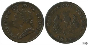 Nueva Escocia 1/2 Penny Token 1832 MBC+ / VF+ - Picture 1 of 1