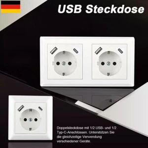 USB-Steckdose 230V USB-C, passend für Gira System 55, JUNG AS 500, uvm, Weiß,neu - Bild 1 von 34