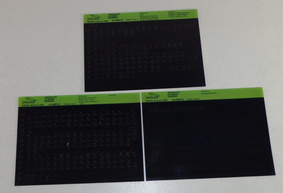 Catalogo Parti Microfiche Jaguar XJS 3.6 Aggiornato 01/1985 - Immagine 1 di 1