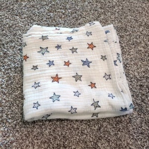 Baby Muslin Swaddle Blanket Cotton Receiving Blanket Stars Tag Removed - Picture 1 of 3