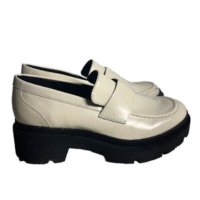 BLONDO коренастый каблуки кожи мокасины женщин sz 6 водостойкий слоновой кости #57 - Изображение 1 из 4