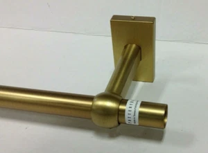 Pottery Barn Window Curtain drape Rod wall brackets .75 XL60-108" brass - Picture 1 of 2