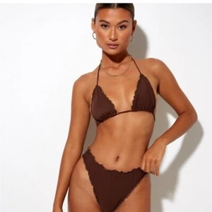 Motel Rocks Varomy Bikini in choco brown Size Large - Picture 1 of 10