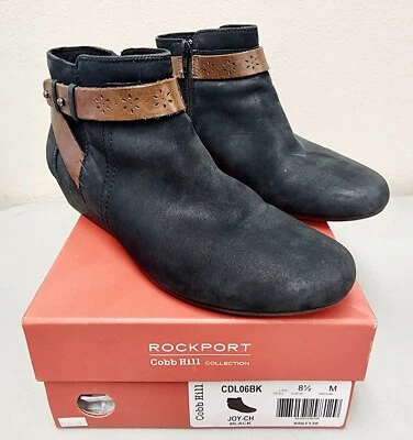 Botín Rockport Cobb Hill Joy en Negro - Para Mujer Talla 8.5 - Excelente en Caja Foto 1 de 4