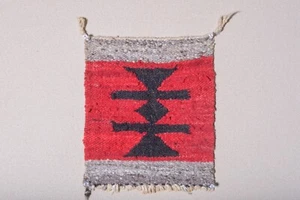 SWEET MINIATURE ANTIQUE NAVAJO TEXTILE RUG BLANKET MAT NO RESERVE !!! - Picture 1 of 11