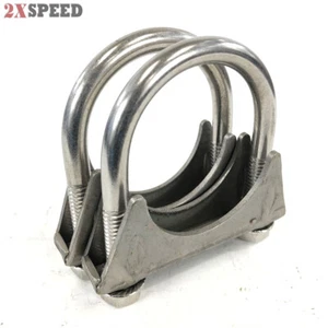 2 Pieces of 3.5" HEAVY DUTY Universal Exhaust U Bolt Clamp Stainless Steel - Bild 1 von 11