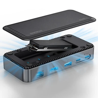 IDSONIX 10-in-1 USB C Docking Station M.2 SSD Case Hub USB C per SSD M.2 NVMe/SATA