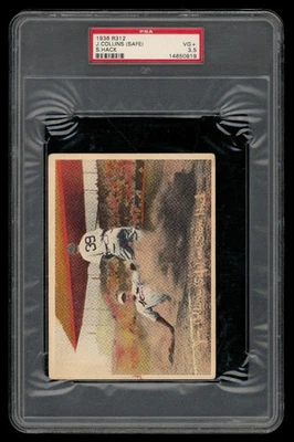 PSA 3.5 VG+ R312 JIM COLLINS STAN HACK 1936 PASTEL NATIONAL CHICLE GRADED *TPHLC - Image 1 of 2