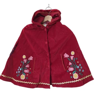 Mini Boden Girls Cape Red Medium Little Red Riding Hood Velvet Jacket - Picture 1 of 11