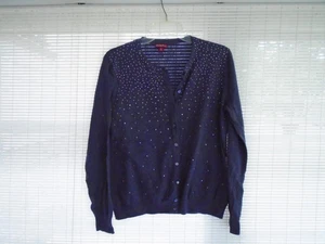 Merona Größe XL Pflaume Lila Damen Langarm Strickjacke Pullover Lila Perlenstickerei - Bild 1 von 6