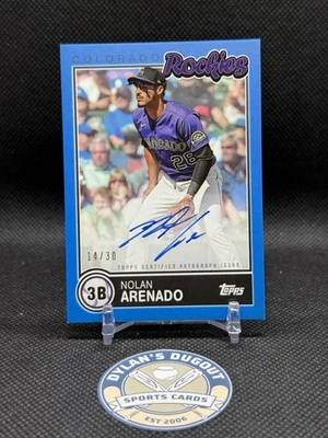 2020 Topps Brooklyn Collection Autograph Nolan Arenado #BKA-NAR Blue Auto /30 - Image 1 of 2