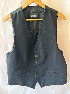 Vintage Jaeger Mens Black Waistcoat Size L - Picture 1 of 8