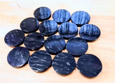 Artistic Tear Drop Large 1.75 Inch Black Tournament Grade Backgammon Checkers - Image 1 of 4