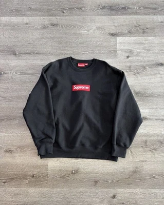 Auténtico logotipo Supreme Box cuello redondo negro FW22 para hombre talla mediana  Foto 1 de 4