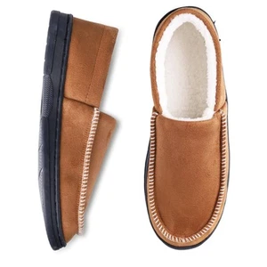 BESSIVIC Mens Moccasin Slippers Indoor Outdoor House Slippers Warm Plush Fuzz... - Picture 1 of 6