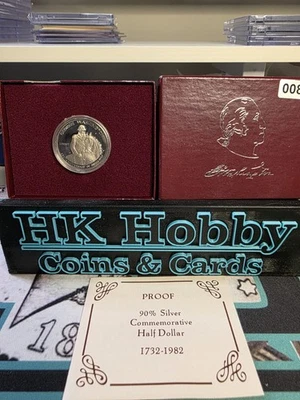 1982 S George Washington 250th Anniversary Silver Proof Half Dollar Coin Box COA - Image 1 of 3