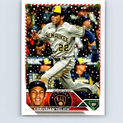 2023 Topps Holiday Christian Yelich #H164 Milwaukee Brewers - Image 1 of 2