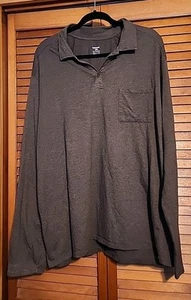 Horny Toad Brown Organic Cotton/Polyester Men XXL Long Sleeve Polo Pocket Collar - Picture 1 of 7